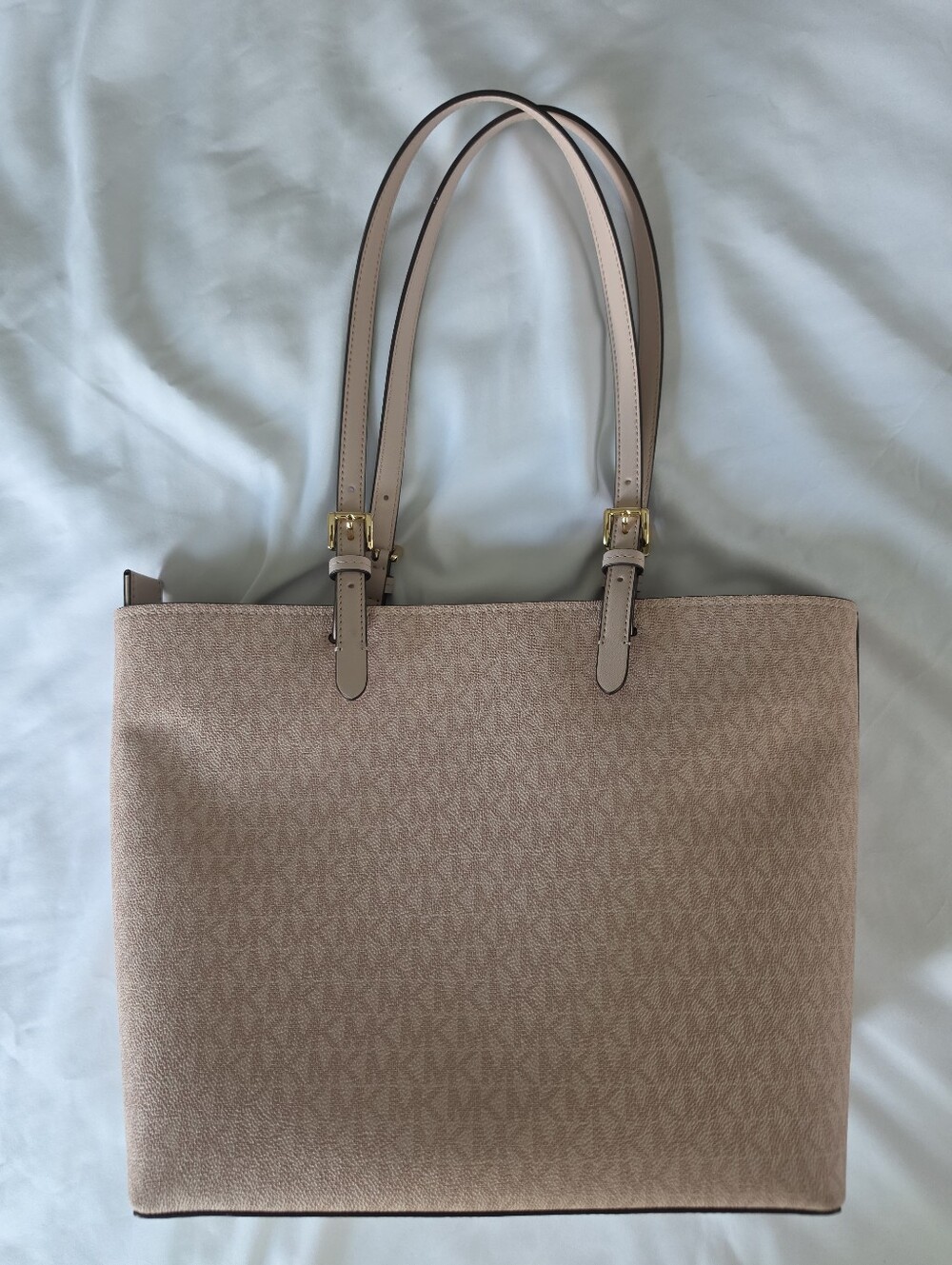 MICHAEL KORS Blush Pink Jet Set Medium Logo Pocket Tote Bag - Picture 3 of 8
